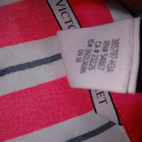 Victorias Secret S Satin Coral Stripe Sleep Top - Picture 8 of 8